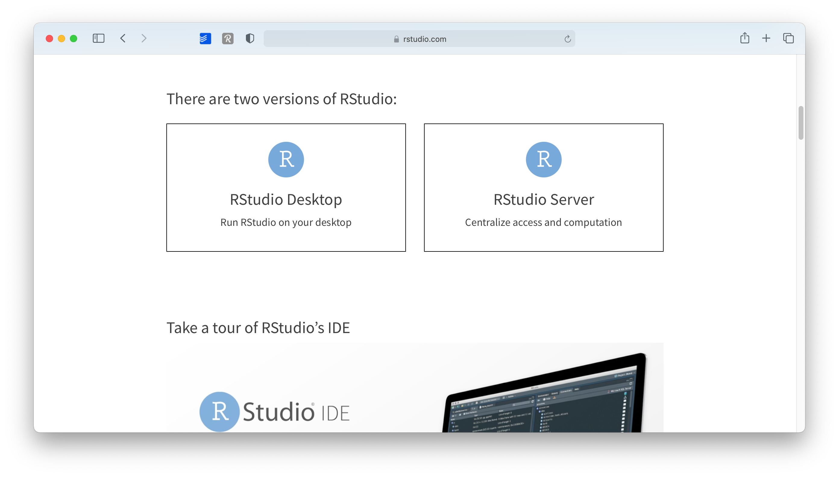Choose RStudio version